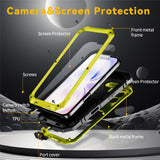 iPhone 17 R-JUST Hybrid Robust Skal m. Inbyggt Skärmskydd & Kickstand - Gul