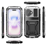 iPhone 17 R-JUST Hybrid Robust Skal m. Inbyggt Skärmskydd & Kickstand - Silver