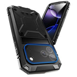iPhone 18 Pro / 17 Pro R-JUST Hybrid Robust Skal m. Inbyggt Skärmskydd & Kickstand - Svart