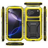 iPhone 18 Pro / 17 Pro R-JUST Hybrid Robust Skal m. Inbyggt Skärmskydd & Kickstand - Gul