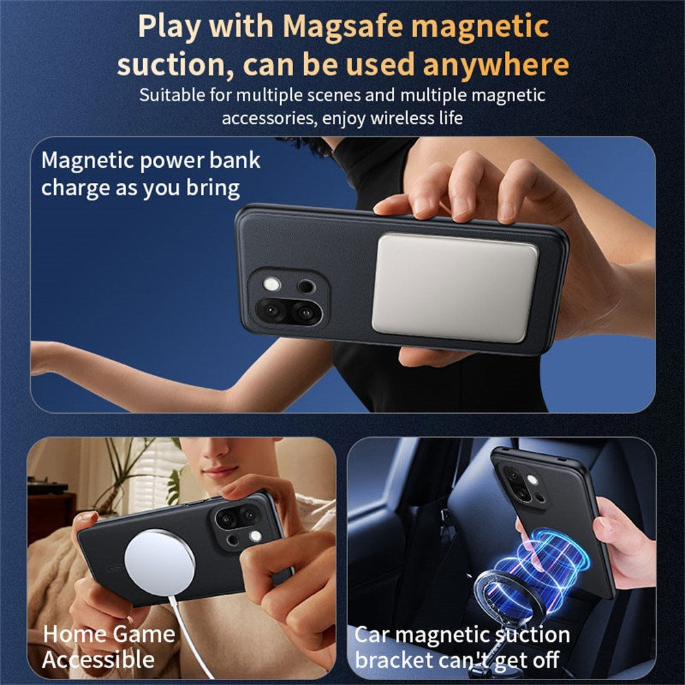 EIDERWOOD OnePlus 15 Hybrid Plast Skal med Konstläder - MagSafe Kompatibel - Grå