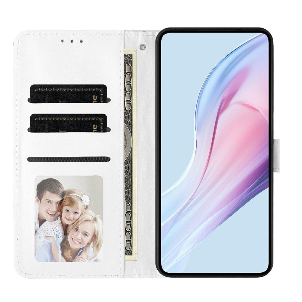 EIDERWOOD iPhone 17 Konstläder Flip Skal m. Polka Design - Vit