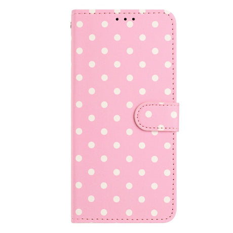 EIDERWOOD iPhone 17 Konstläder Flip Skal m. Polka Design - Rosa