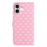 EIDERWOOD iPhone 17 Konstläder Flip Skal m. Polka Design - Rosa