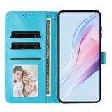 EIDERWOOD iPhone 17 Konstläder Flip Skal m. Polka Design - Blå