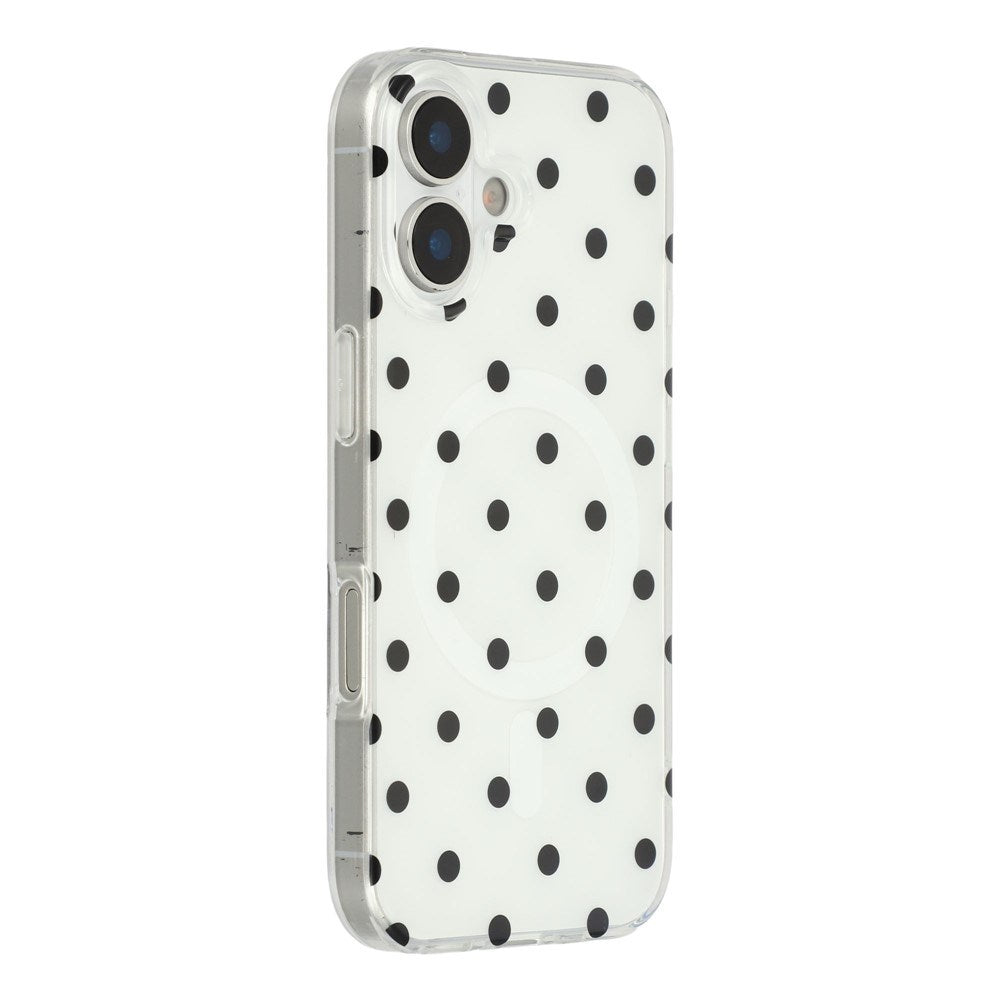 EIDERWOOD iPhone 17 Hybrid Skal med Polka Design - MagSafe Kompatibel - Genomskinlig / Svart
