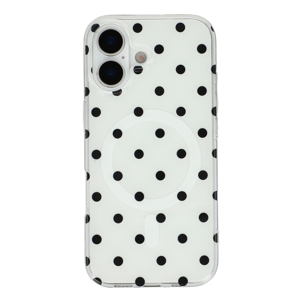 EIDERWOOD iPhone 17 Hybrid Skal med Polka Design - MagSafe Kompatibel - Genomskinlig / Svart