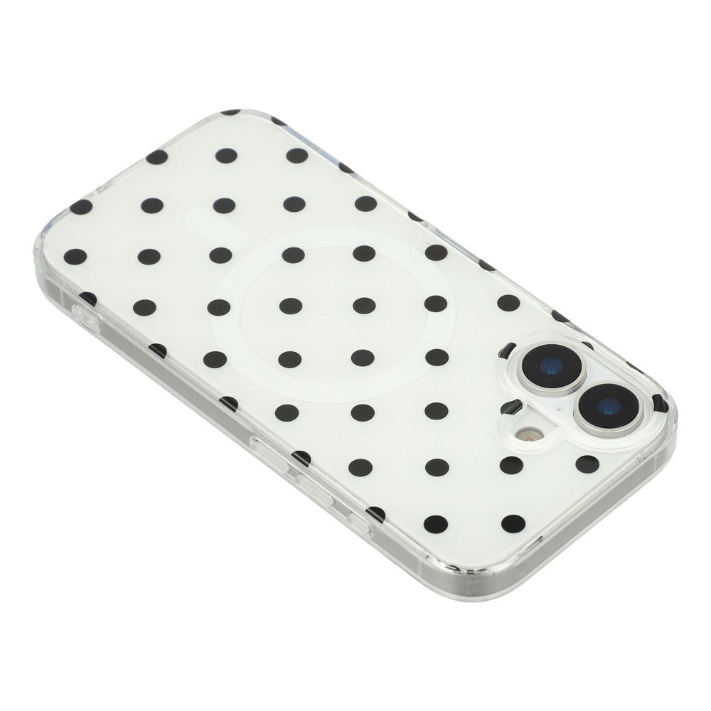 EIDERWOOD iPhone 17 Hybrid Skal med Polka Design - MagSafe Kompatibel - Genomskinlig / Svart