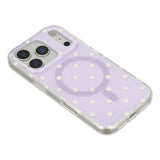 EIDERWOOD iPhone 17 Pro Hybrid Skal med Polka Design - MagSafe Kompatibel - Genomskinlig / Lila