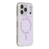 EIDERWOOD iPhone 17 Pro Max Hybrid Skal med Polka Design - MagSafe Kompatibel - Genomskinlig / Lila