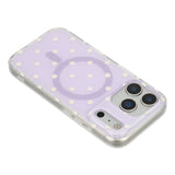 EIDERWOOD iPhone 17 Pro Max Hybrid Skal med Polka Design - MagSafe Kompatibel - Genomskinlig / Lila