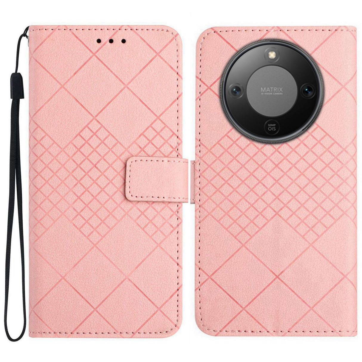 Honor Magic8 Lite EIDERWOOD Konstläder Fodral m. Rem – Rosa