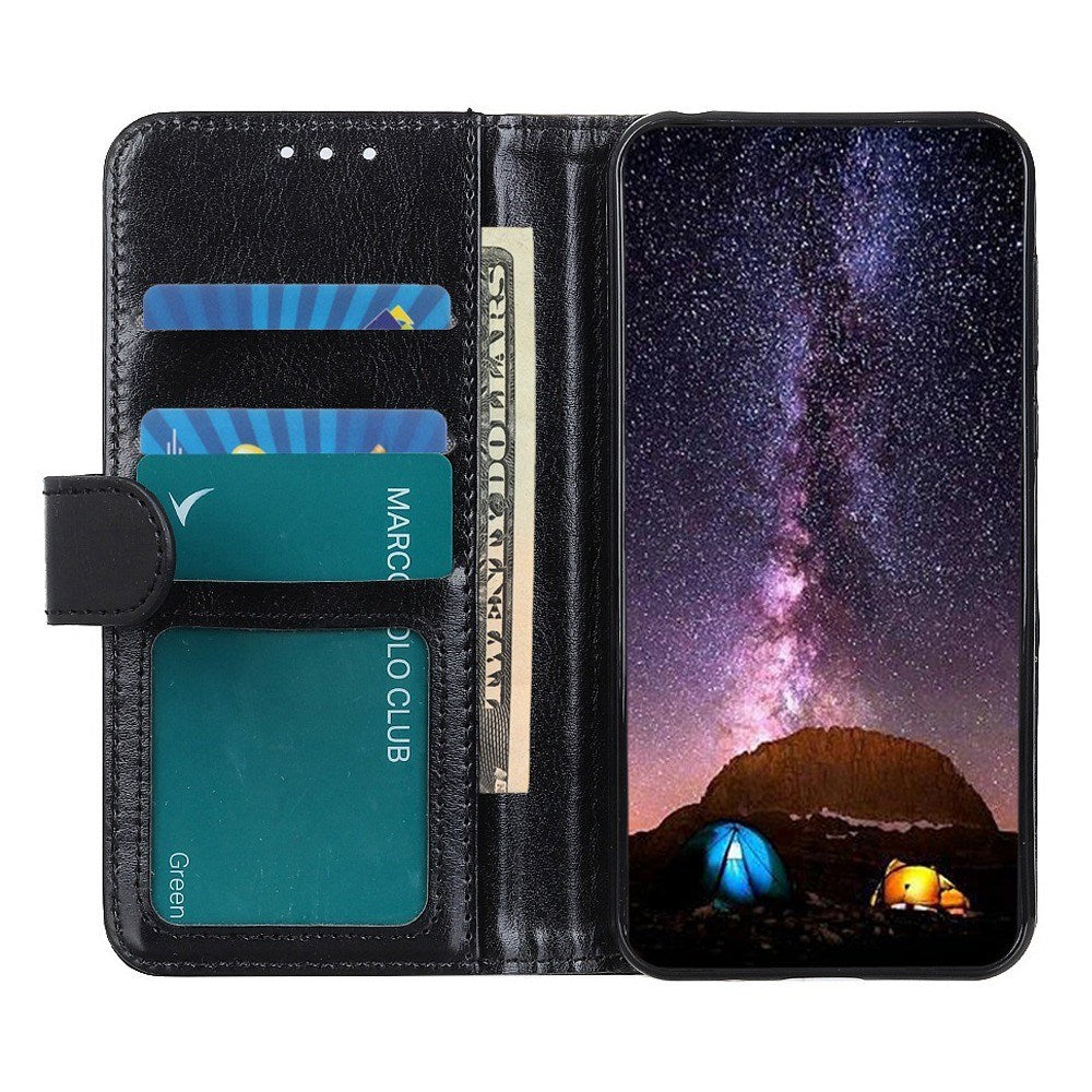 Motorola Moto G06 EIDERWOOD Konstläder Flip Fodral m. Kortficka - Svart