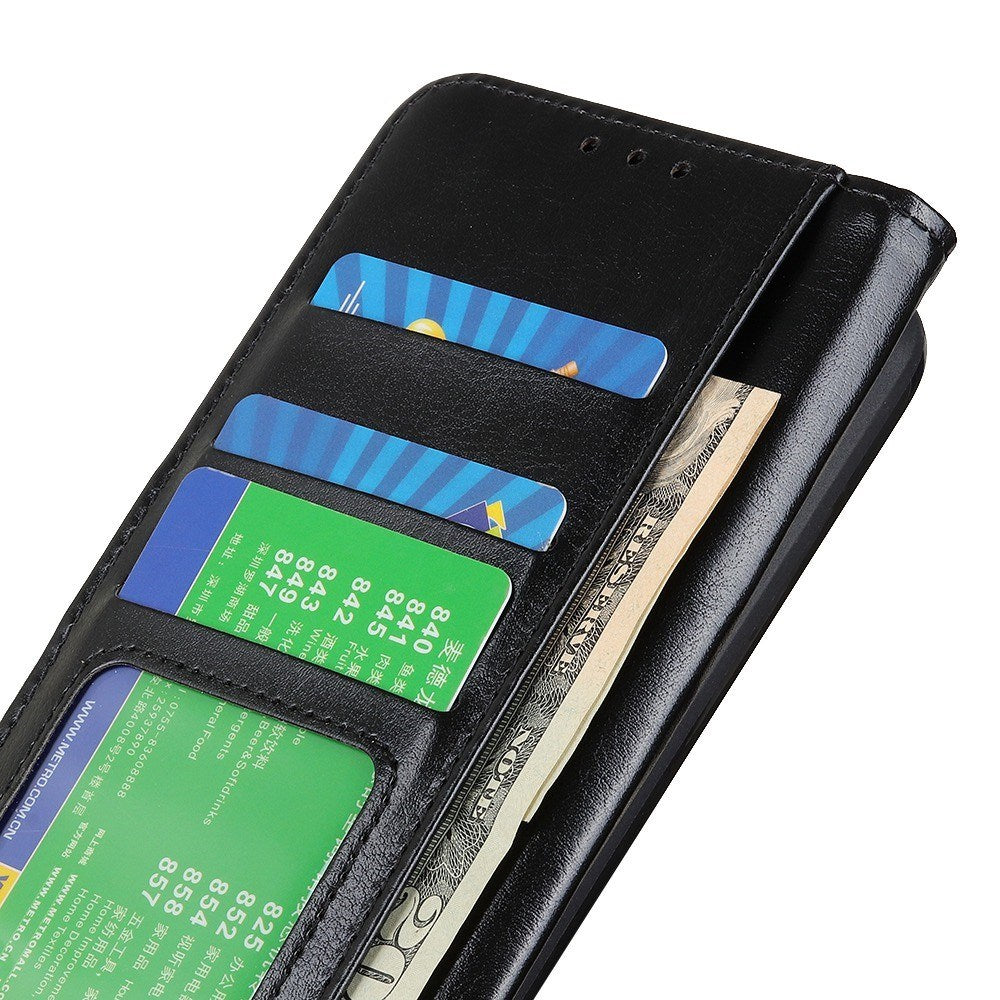Motorola Moto G06 EIDERWOOD Konstläder Flip Fodral m. Kortficka - Svart