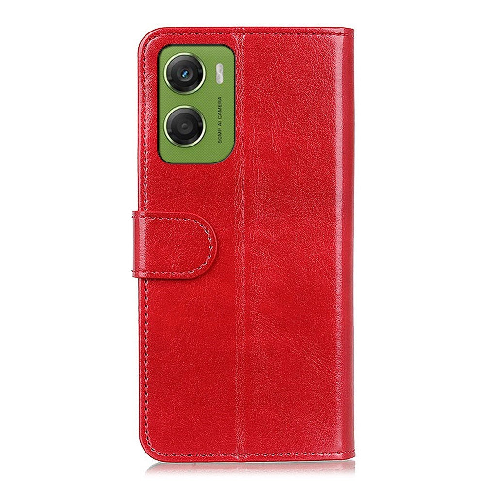 Motorola Moto G06 EIDERWOOD Konstläder Flip Fodral m. Kortficka - Röd