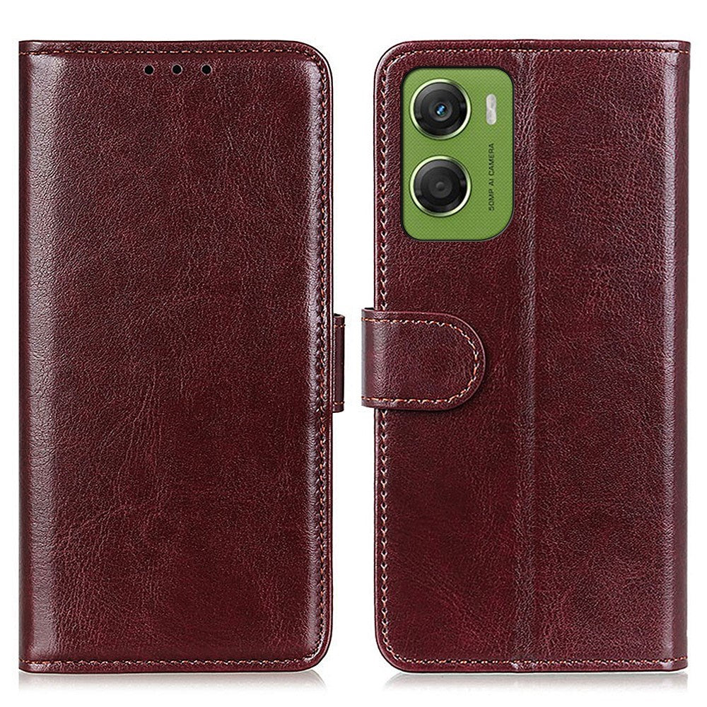 Motorola Moto G06 EIDERWOOD Konstläder Flip Fodral m. Kortficka - Brun