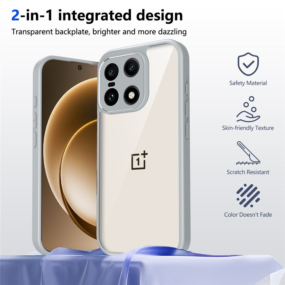 EIDERWOOD OnePlus 15 Flexibelt Plast Skal - Genomskinlig/Grå