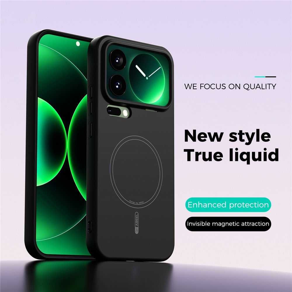 Xiaomi 17 Pro Max Silikon Skal - MagSafe Kompatibel - Svart