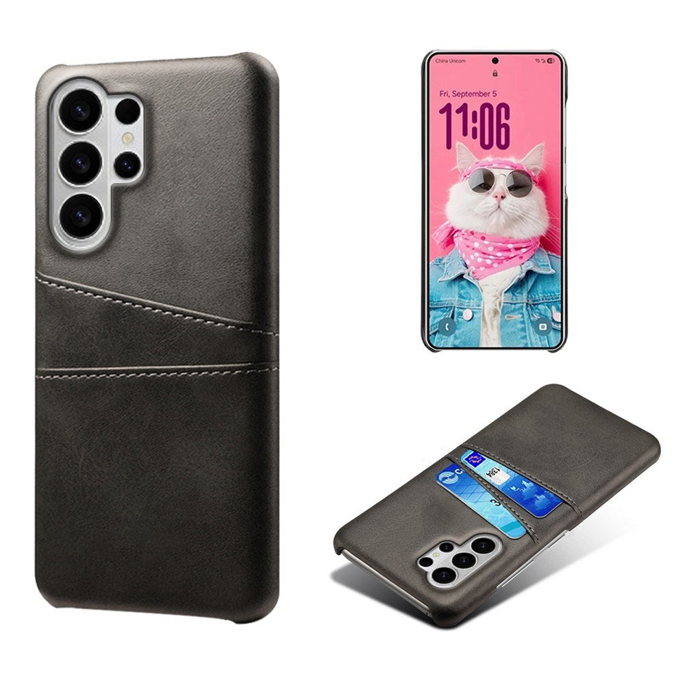 Samsung Galaxy S26 Ultra EIDERWOOD Konstläder Skal m. Korthållare - Svart