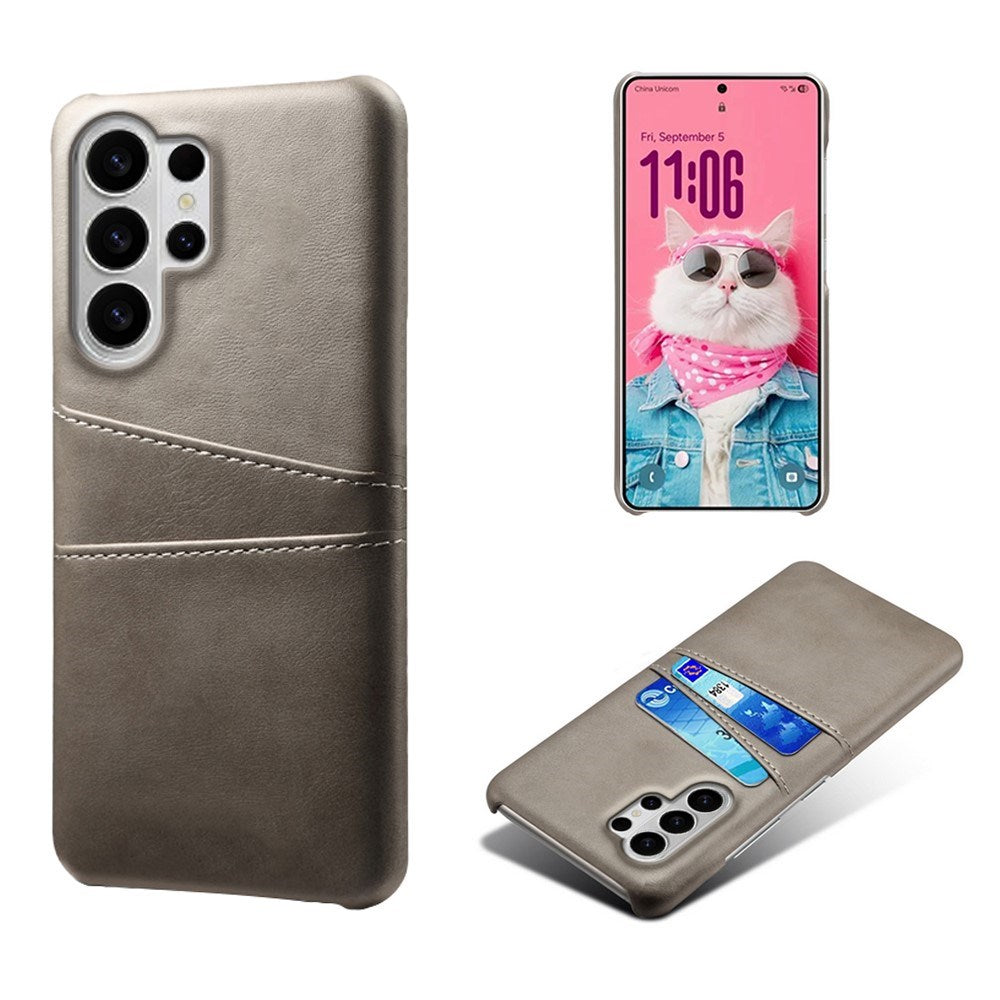 Samsung Galaxy S26 Ultra EIDERWOOD Konstläder Skal m. Korthållare - Grå