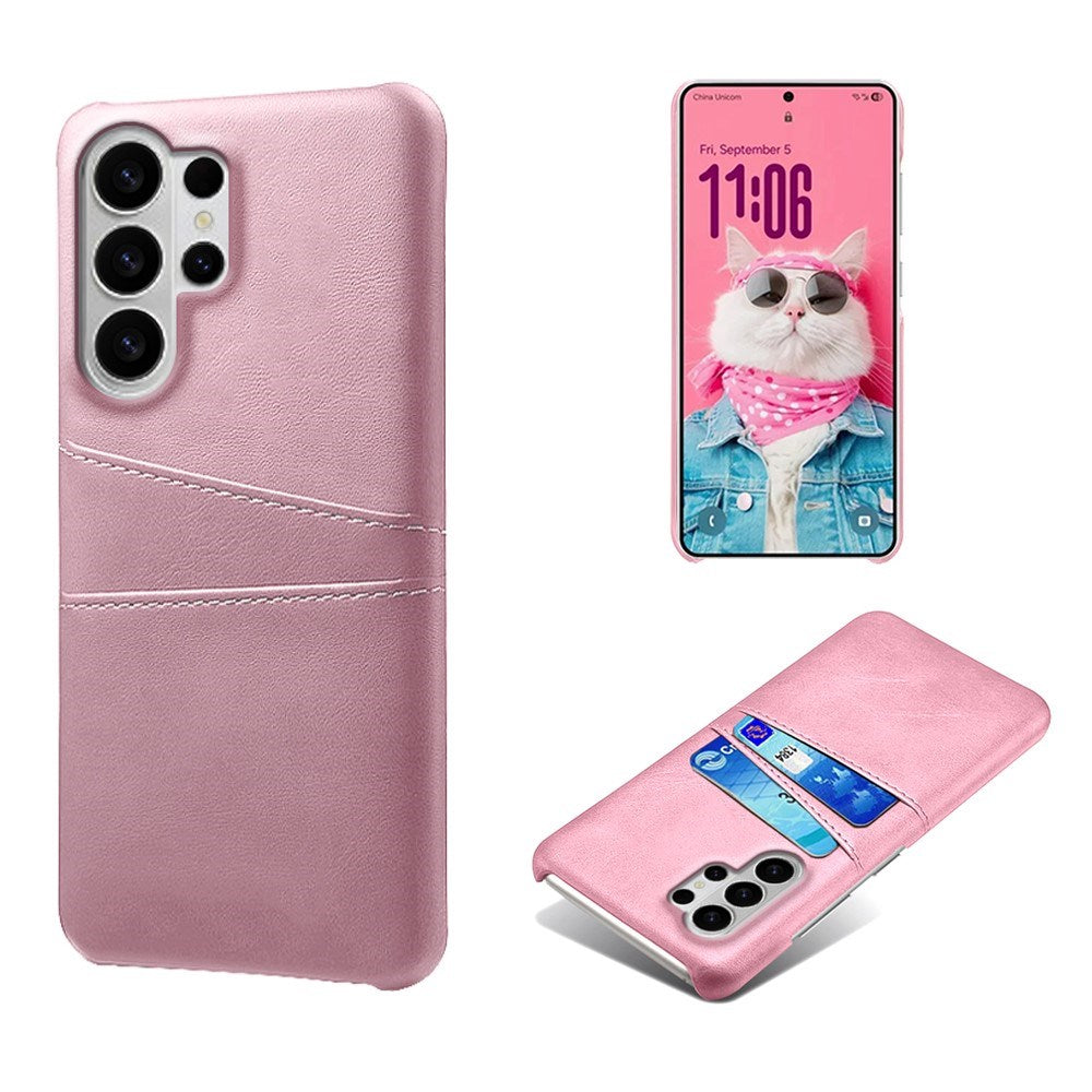 Samsung Galaxy S26 Ultra EIDERWOOD Konstläder Skal m. Korthållare - Rosa