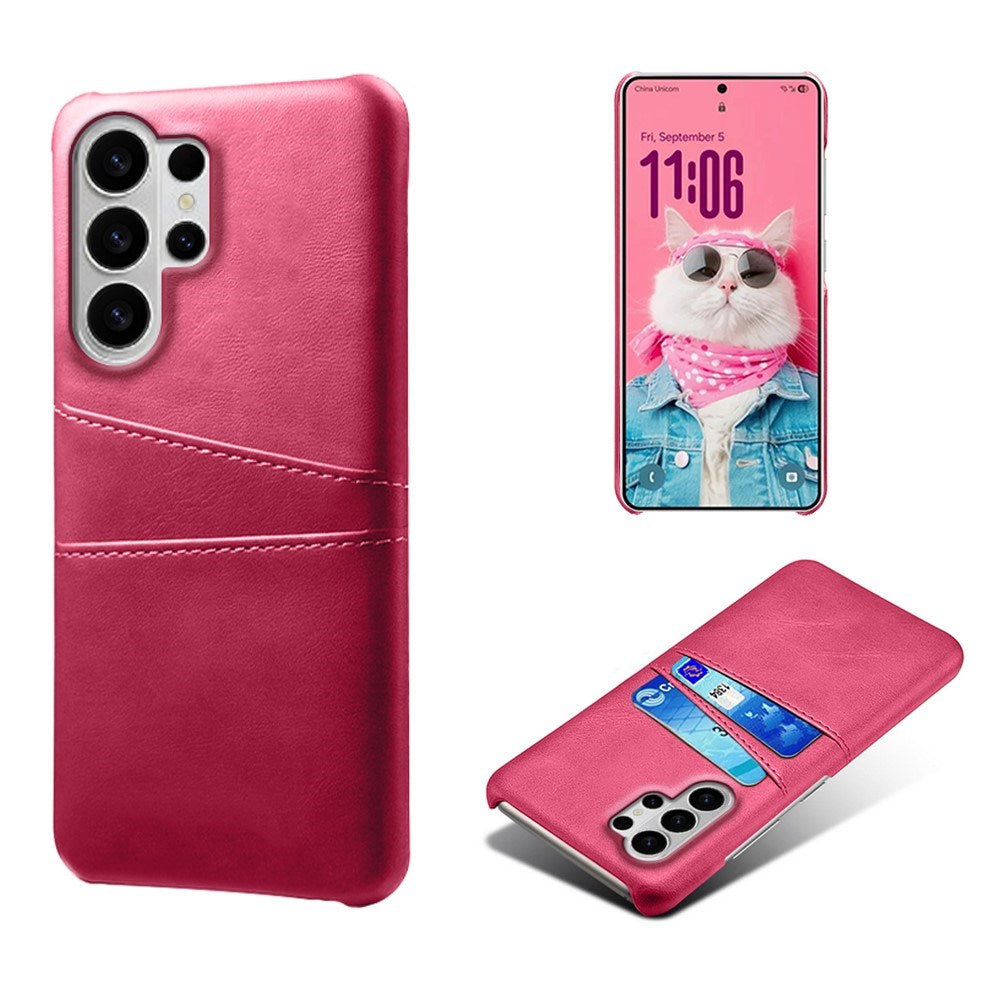 Samsung Galaxy S26 Ultra EIDERWOOD Konstläder Skal m. Korthållare - Pink