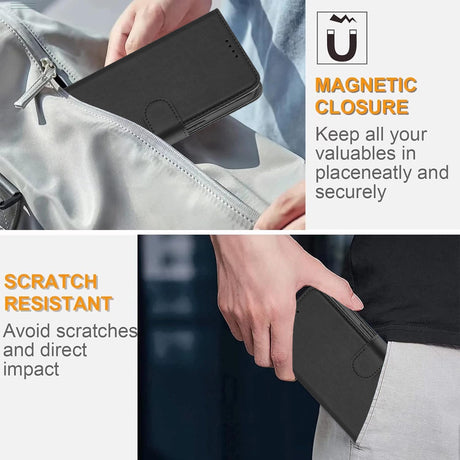 Honor Magic8 Lite EIDERWOOD Konstläder Fodral m. Plånbok - Svart