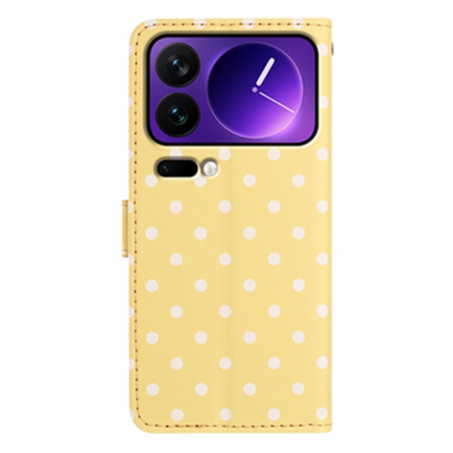 EIDERWOOD Xiaomi 17 Pro Max Konstläder Flip Skal m. Polka Design - Gul