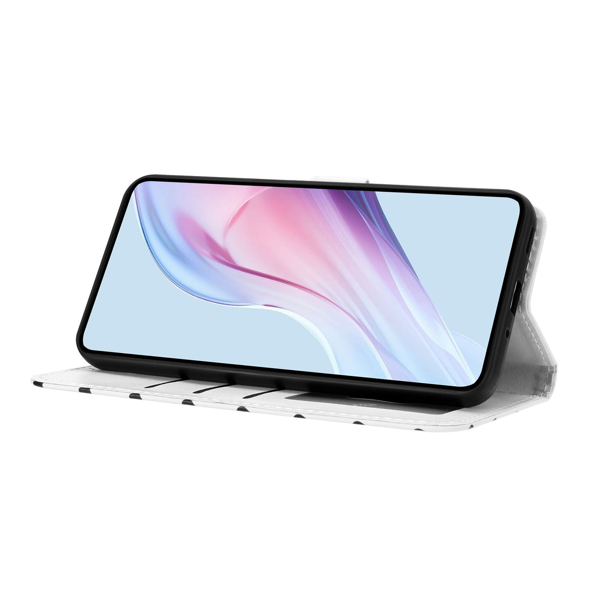 EIDERWOOD Xiaomi 17 Pro Max Konstläder Flip Skal m. Polka Design - Vit