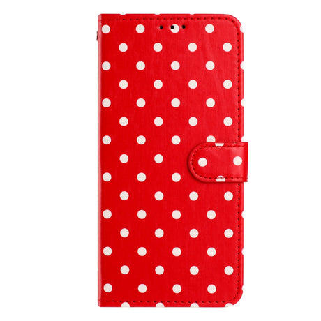 EIDERWOOD Xiaomi 17 Pro Max Konstläder Flip Skal m. Polka Design - Röd