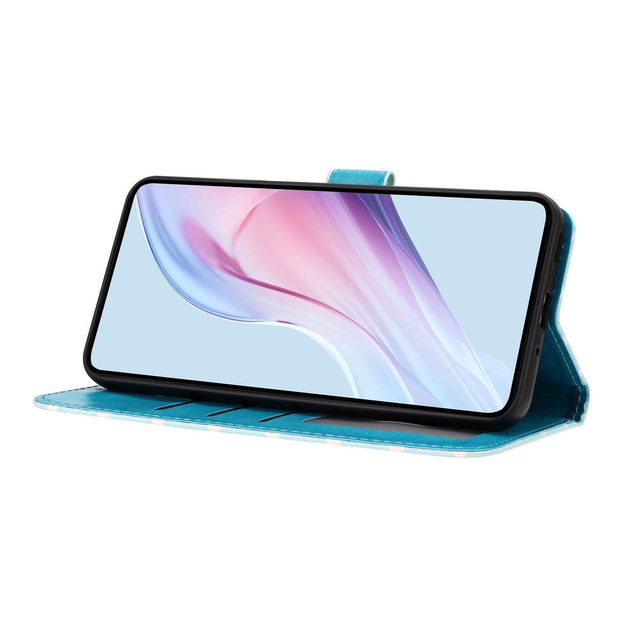 EIDERWOOD Xiaomi 17 Pro Konstläder Flip Skal m. Polka Design - blå