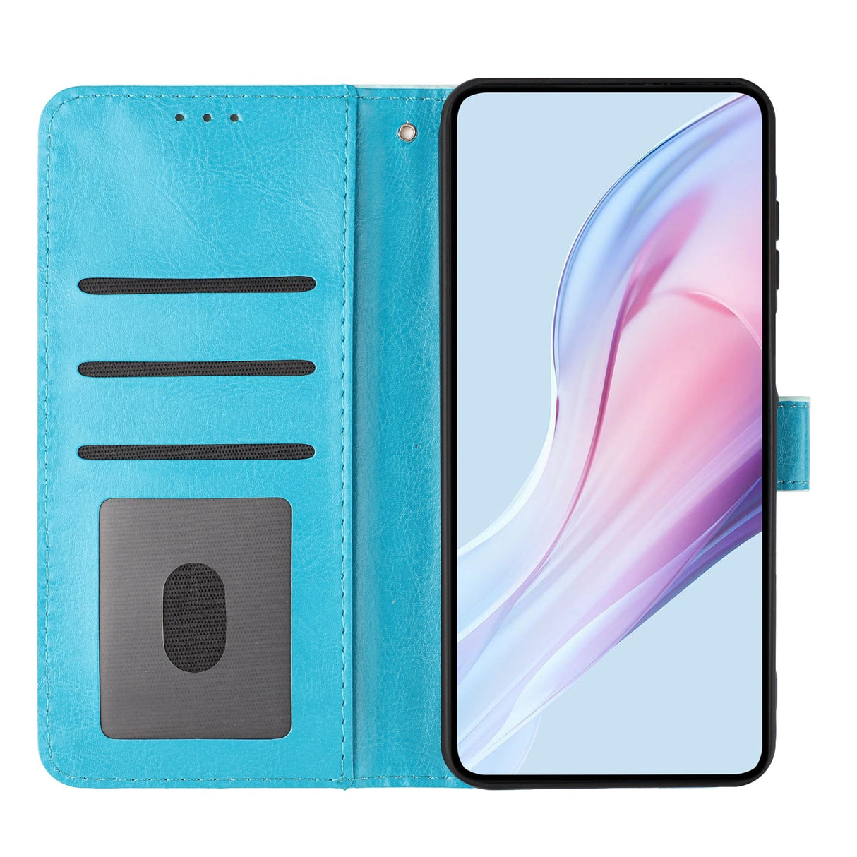 EIDERWOOD Xiaomi 17 Pro Konstläder Flip Skal m. Polka Design - blå