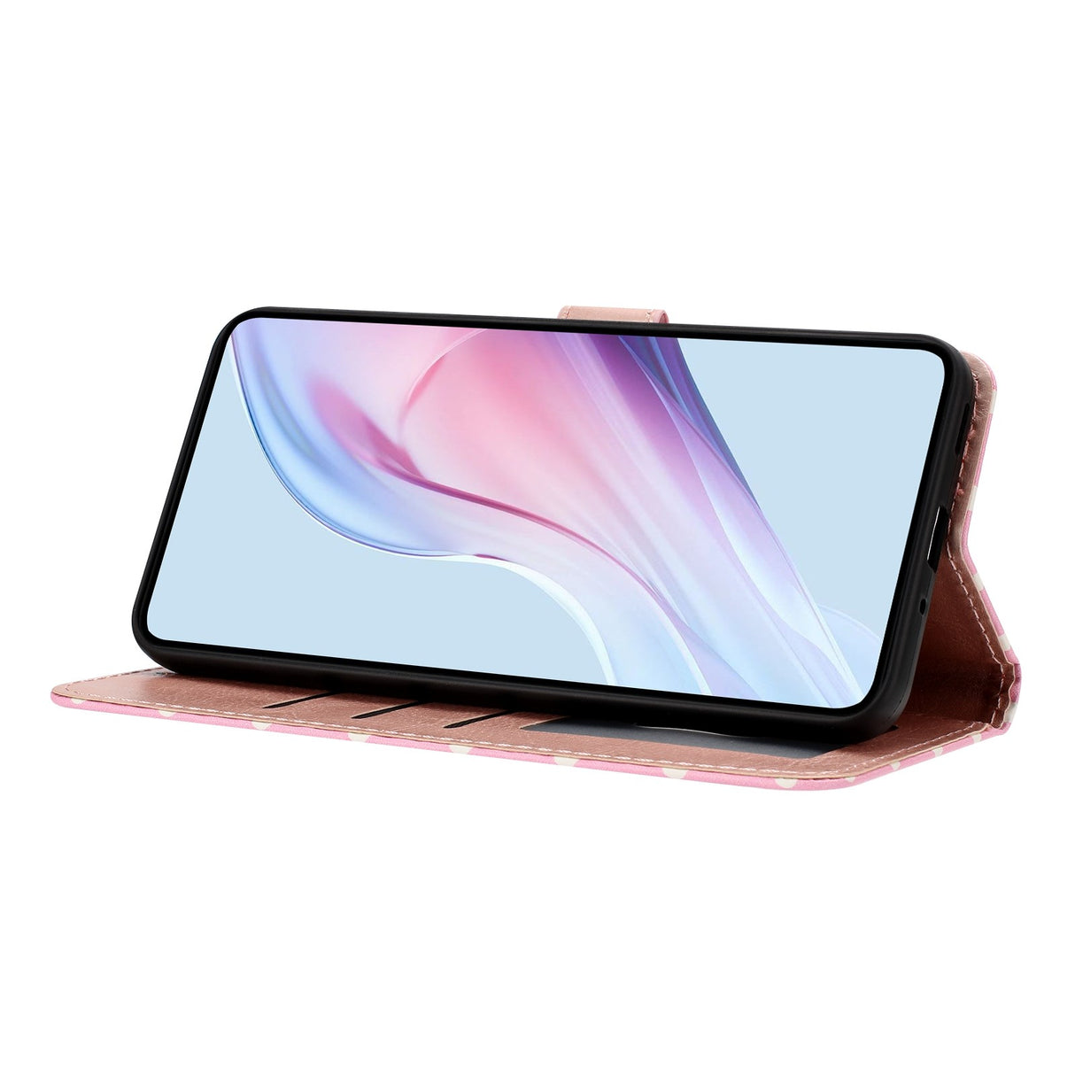 EIDERWOOD Xiaomi 17 Pro Konstläder Flip Skal m. Polka Design - Rosa