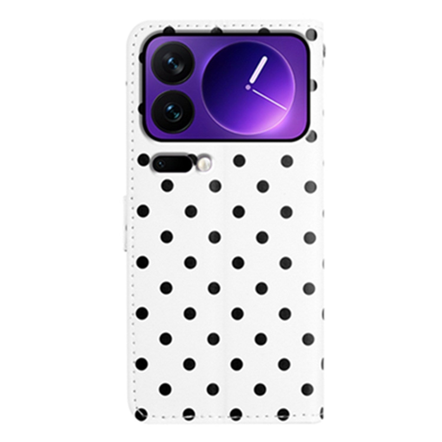EIDERWOOD Xiaomi 17 Pro Konstläder Flip Skal m. Polka Design - Vit