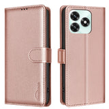 Honor X5c Plus Plus BINFEN Konstläder Fodral med RFID Blockering - Rose Gold