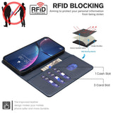 Honor X5c Plus BINFEN Konstläder Fodral med RFID Blockering - Blå