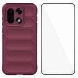 EIDERWOOD OnePlus 15 + Tåligt Skal och Skärmskydd Härdat Glas - Vinröd