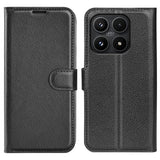 Xiaomi 17 EIDERWOOD Litchi Textur Konstläder Flip Fodral m. Kortficka - Svart