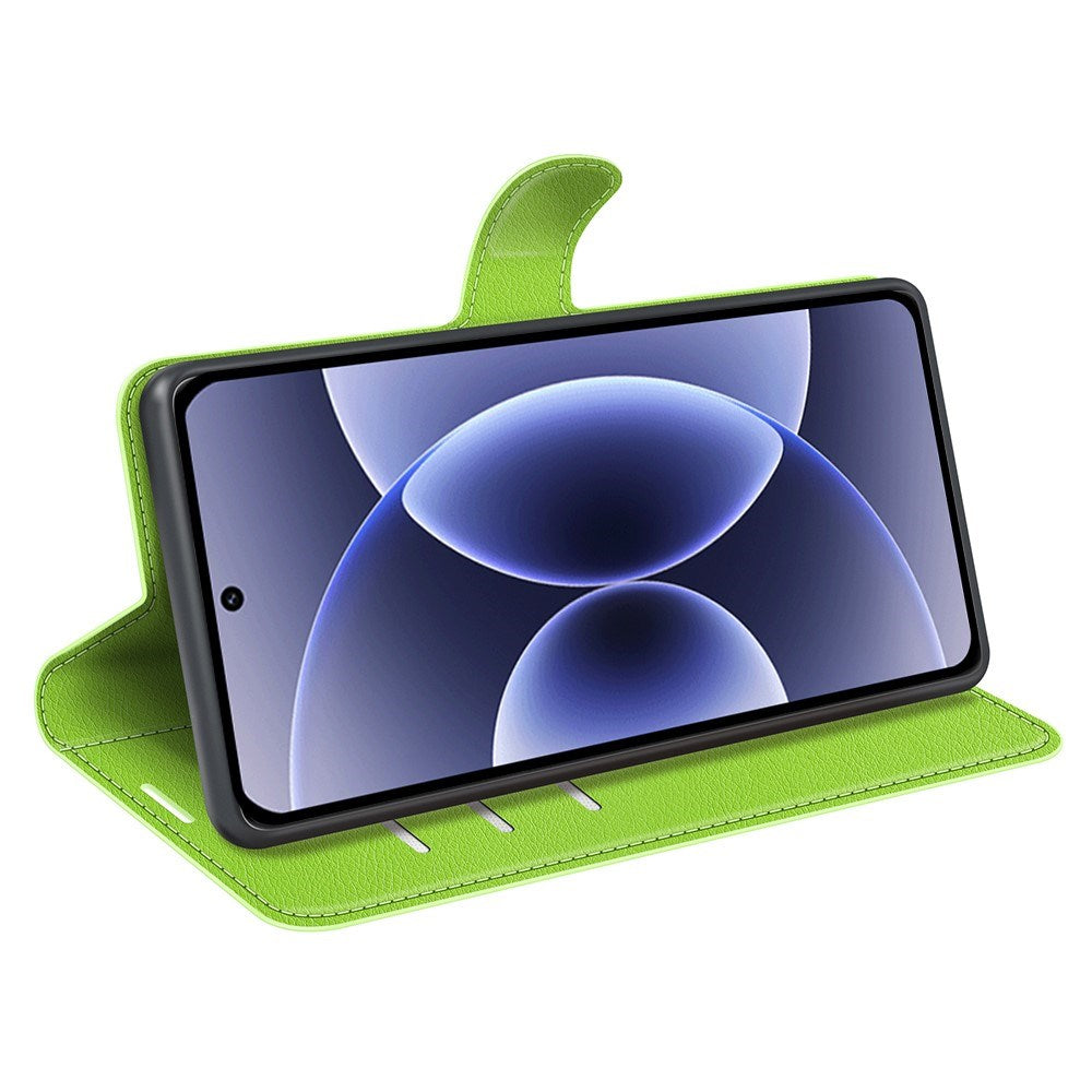 Xiaomi 17 EIDERWOOD Litchi Textur Konstläder Flip Fodral m. Kortficka - Grön