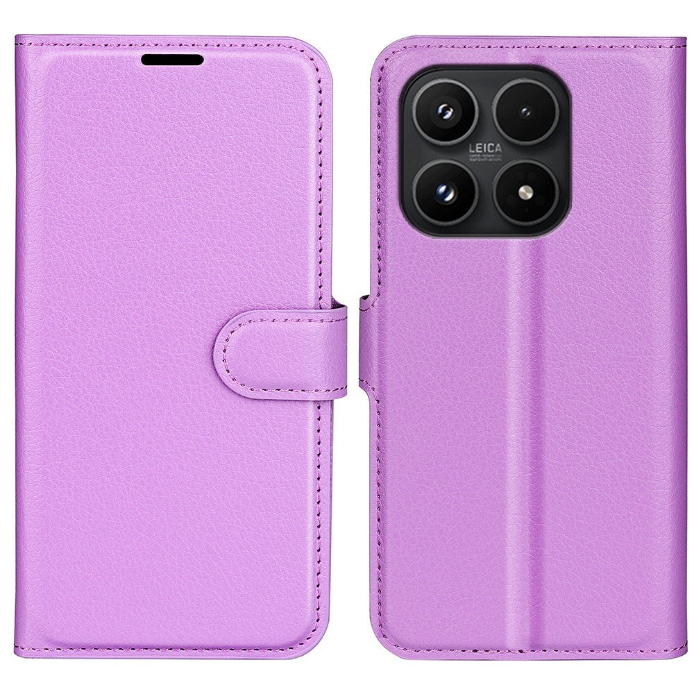 Xiaomi 17 EIDERWOOD Litchi Textur Konstläder Flip Fodral m. Kortficka - Lila