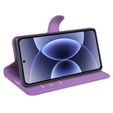 Xiaomi 17 EIDERWOOD Litchi Textur Konstläder Flip Fodral m. Kortficka - Lila