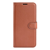 Xiaomi 17 EIDERWOOD Litchi Textur Konstläder Flip Fodral m. Kortficka - Brun