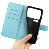 Xiaomi 17 Pro Max AMORUS Litchi Textur Konstläder Flip Fodral m. Kortficka - Blå