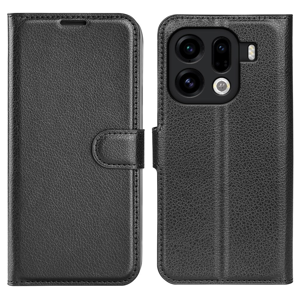 EIDERWOOD OPPO Find X9 Pro Konstläder Fodral m. Korthållare & Ställfunktion - Svart