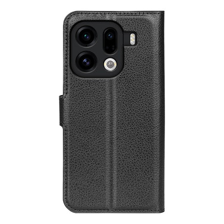 EIDERWOOD OPPO Find X9 Pro Konstläder Fodral m. Korthållare & Ställfunktion - Svart