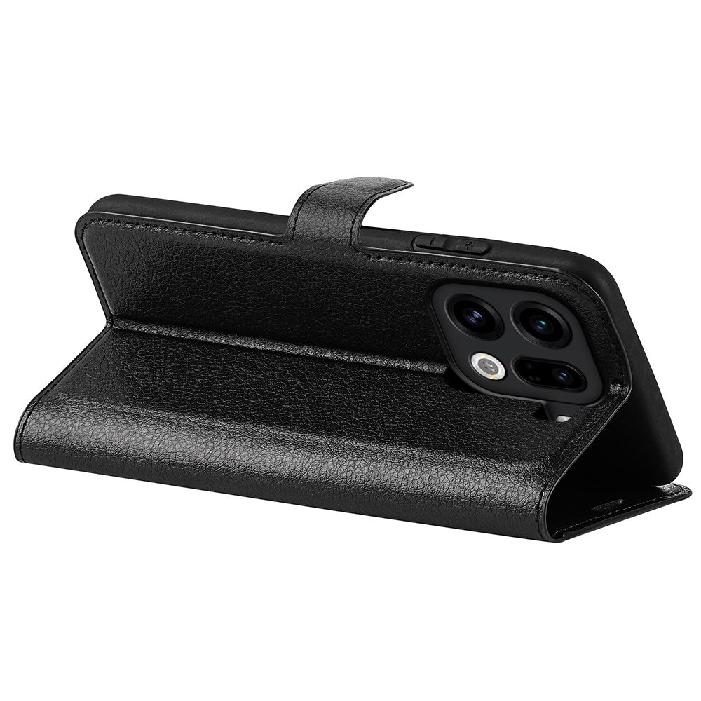 EIDERWOOD OPPO Find X9 Pro Konstläder Fodral m. Korthållare & Ställfunktion - Svart