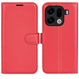 EIDERWOOD OPPO Find X9 Pro Konstläder Fodral m. Korthållare & Ställfunktion - Röd