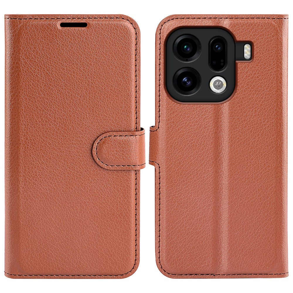EIDERWOOD OPPO Find X9 Pro Konstläder Fodral m. Korthållare & Ställfunktion - Brun