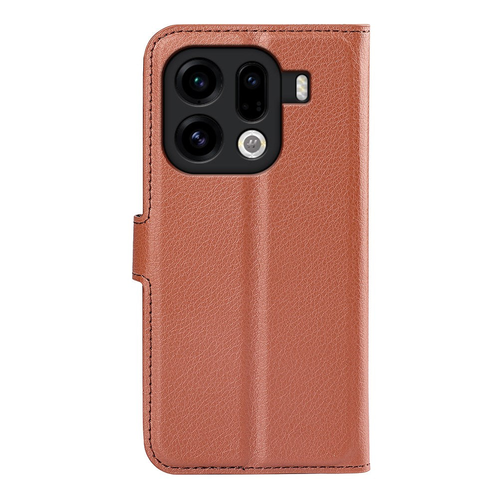 EIDERWOOD OPPO Find X9 Pro Konstläder Fodral m. Korthållare & Ställfunktion - Brun