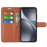 EIDERWOOD OPPO Find X9 Pro Konstläder Fodral m. Korthållare & Ställfunktion - Brun